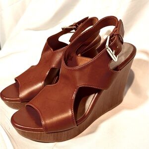 American Eagle Outfitters Tansy Women’s Wedge Slingback Sandals Brown Size 9